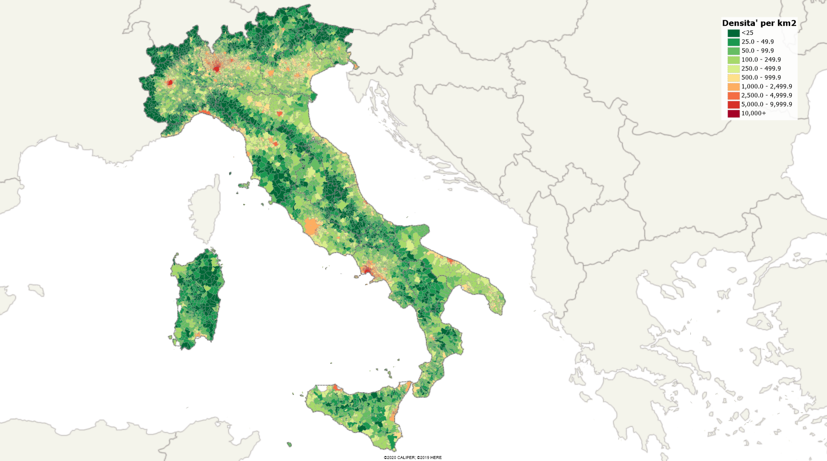 Italy Population Density